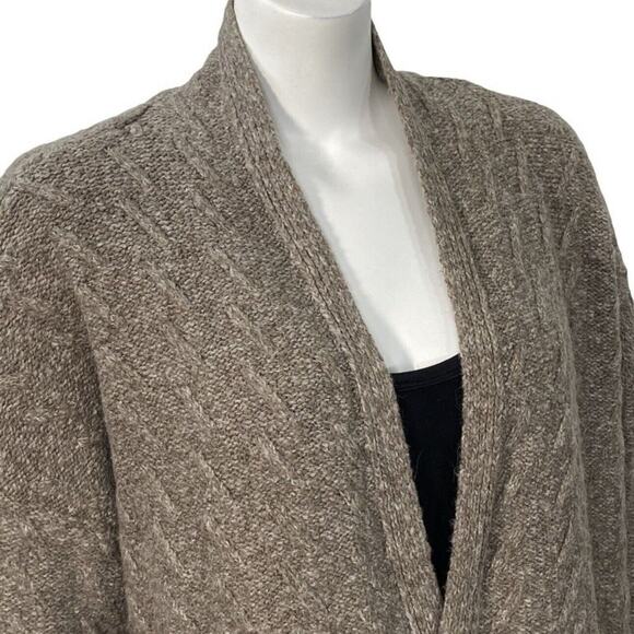 J Jill Cardigan Sweater Cardigan Duster Womens Medium Cotton Alpaca Blend Brown - Picture 2 of 11